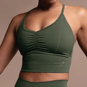 Gymshark Elevate Longline Sports Bra - Moss Olive (BRAND NEW)